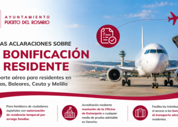 El Ayuntamiento de Puerto del Rosario informa sobre la acreditación del derecho a la bonificación de residente para determinados familiares de ciudadanos españoles