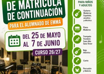 El Ayuntamiento de Antigua recuerda la renovación de la matrícula para el próximo curso en la Escuela de Música Municipal