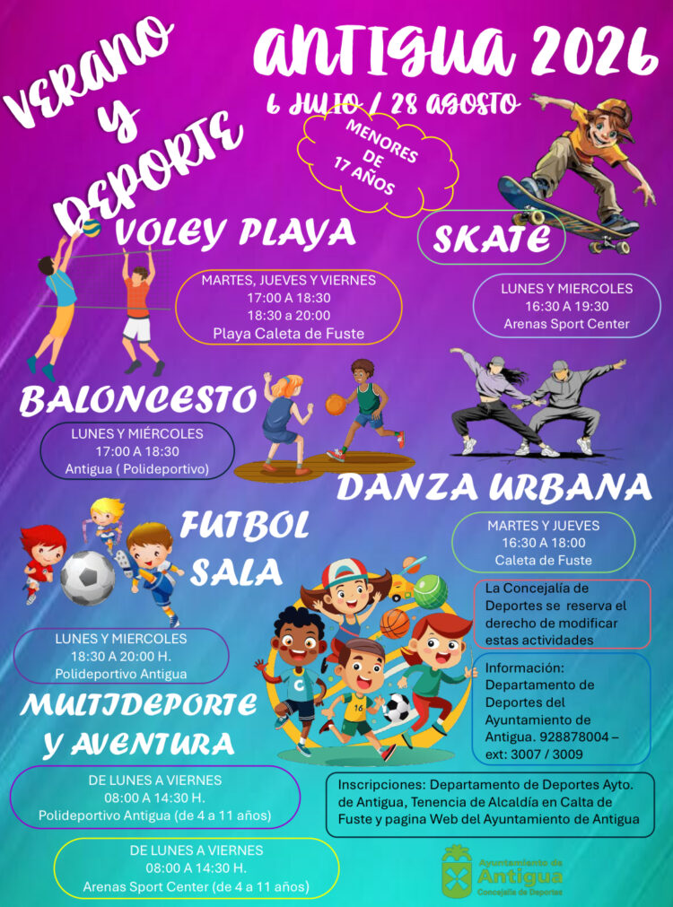 Atractiva programación deportiva para menores este verano