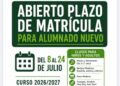 El Ayuntamiento de Antigua abre la matrícula de Escuela Municipal de Música para el alumnado nuevo del curso 2026/27