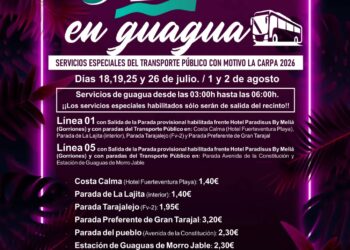 Servicio especial de guaguas Capa 2026 | Cabildo de Fuerteventura