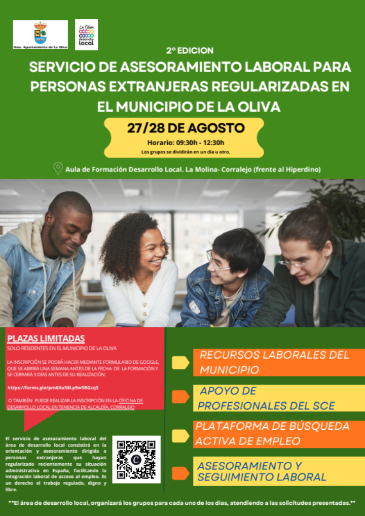 El Ayuntamiento de La Oliva continúa su servicio de asesoramiento laboral para personas extranjeras recientemente regularizadas