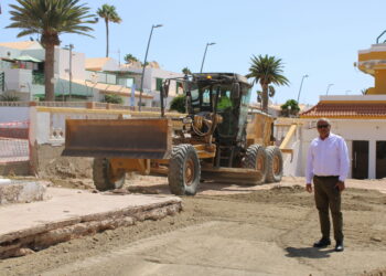 El Ayuntamiento de Antigua ultima las obras del nuevo aparcamiento en Caleta de Fuste