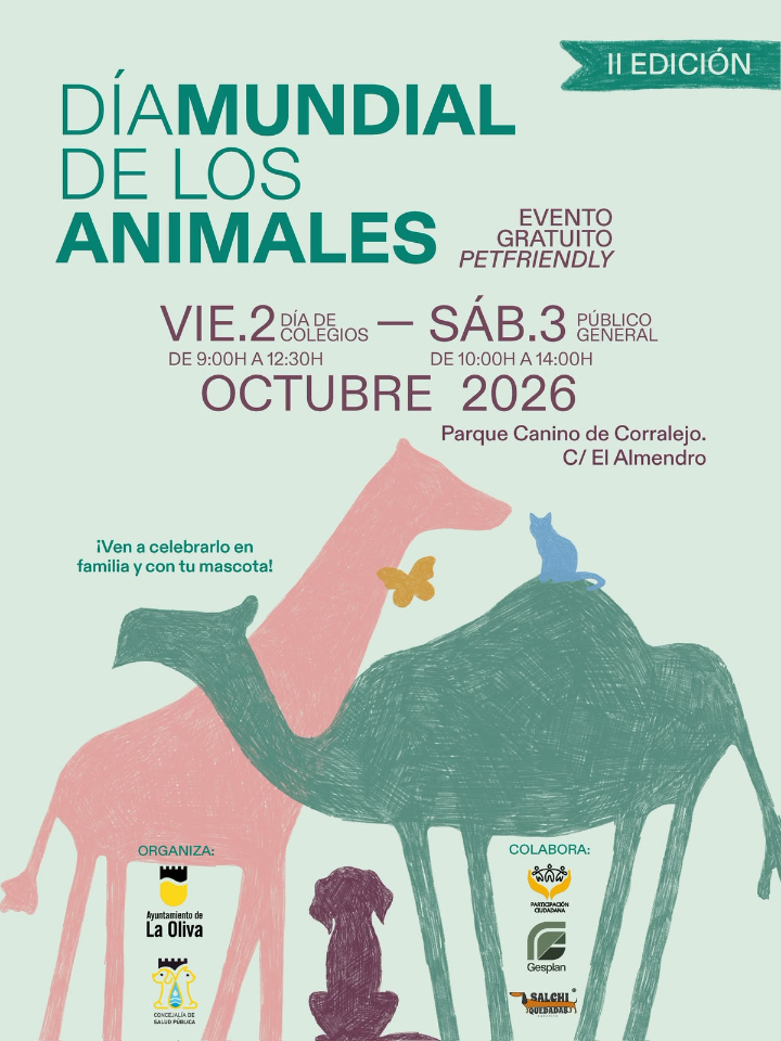 La Oliva se prepara para acoger la II Edición del Día Mundial de los Animales con una gran programación familiar y educativa