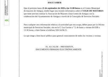 EL GOBIERNO DE ANTIGUA CONVOCA A LOS MAYORES A UNA REUNIÓN PARA EL CRUCERORES