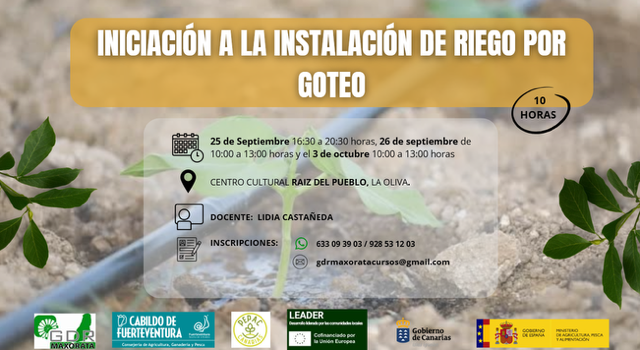 Curso rigeo por goteo GDR | Cabildo de Fuerteventura