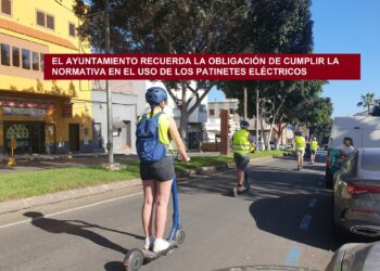 El ayuntamiento de Puerto del Rosario recuerda la obligación de cumplir la Ordenanza de Movilidad Sostenible y Seguridad Vial en el uso de patinetes eléctricos.