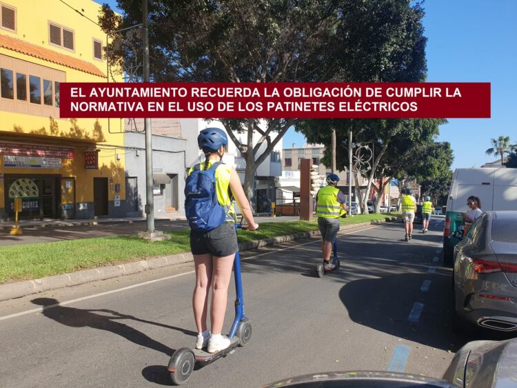El ayuntamiento de Puerto del Rosario recuerda la obligación de cumplir la Ordenanza de Movilidad Sostenible y Seguridad Vial en el uso de patinetes eléctricos.