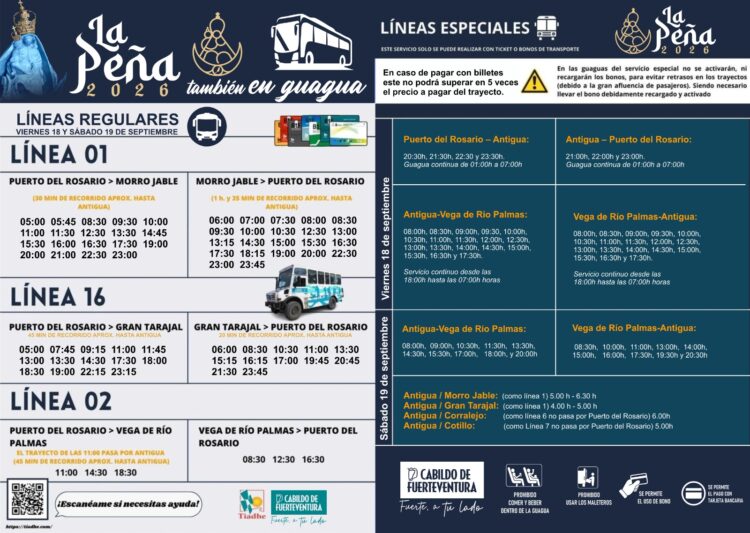 Lineas especiales La Peña | Cabildo Fuerteventura